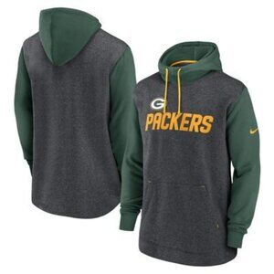 Men's Nike Heathered Charcoal Green Bay Packers Surrey Legacy Pullover Hoodie S
